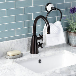 Constantine KS2295DX Two-Handle 1-Hole Deck Mount Bathroom Faucet with Push Pop-Up, Oil Rubbed Bronze
