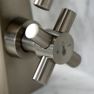 Constantine KS2298DX Two-Handle 1-Hole Deck Mount Bathroom Faucet with Push Pop-Up, Brushed Nickel