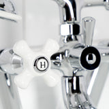 Kingston KS229PXC Three-Handle 2-Hole Tub Wall Mount Clawfoot Tub Faucet with Hand Shower, Polished Chrome