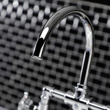 Fuller KS2331CG Two-Handle 4-Hole Deck Mount Bridge Kitchen Faucet with Brass Sprayer, Polished Chrome