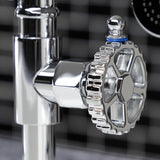 Fuller KS2331CG Two-Handle 4-Hole Deck Mount Bridge Kitchen Faucet with Brass Sprayer, Polished Chrome