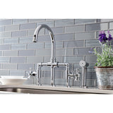 Hamilton KS2331NX Two-Handle 4-Hole Deck Mount Bridge Kitchen Faucet with Brass Sprayer, Polished Chrome