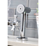 Hamilton KS2331NX Two-Handle 4-Hole Deck Mount Bridge Kitchen Faucet with Brass Sprayer, Polished Chrome