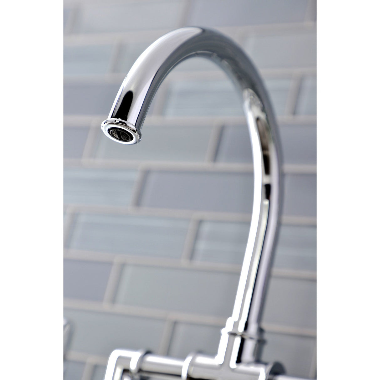 Belknap KS2331RX Two-Handle 4-Hole Deck Mount Bridge Kitchen Faucet with Brass Sprayer, Polished Chrome