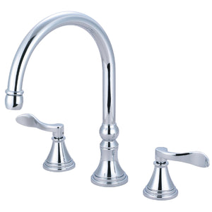 NuFrench KS2341DFL Two-Handle 3-Hole Deck Mount Roman Tub Faucet, Polished Chrome