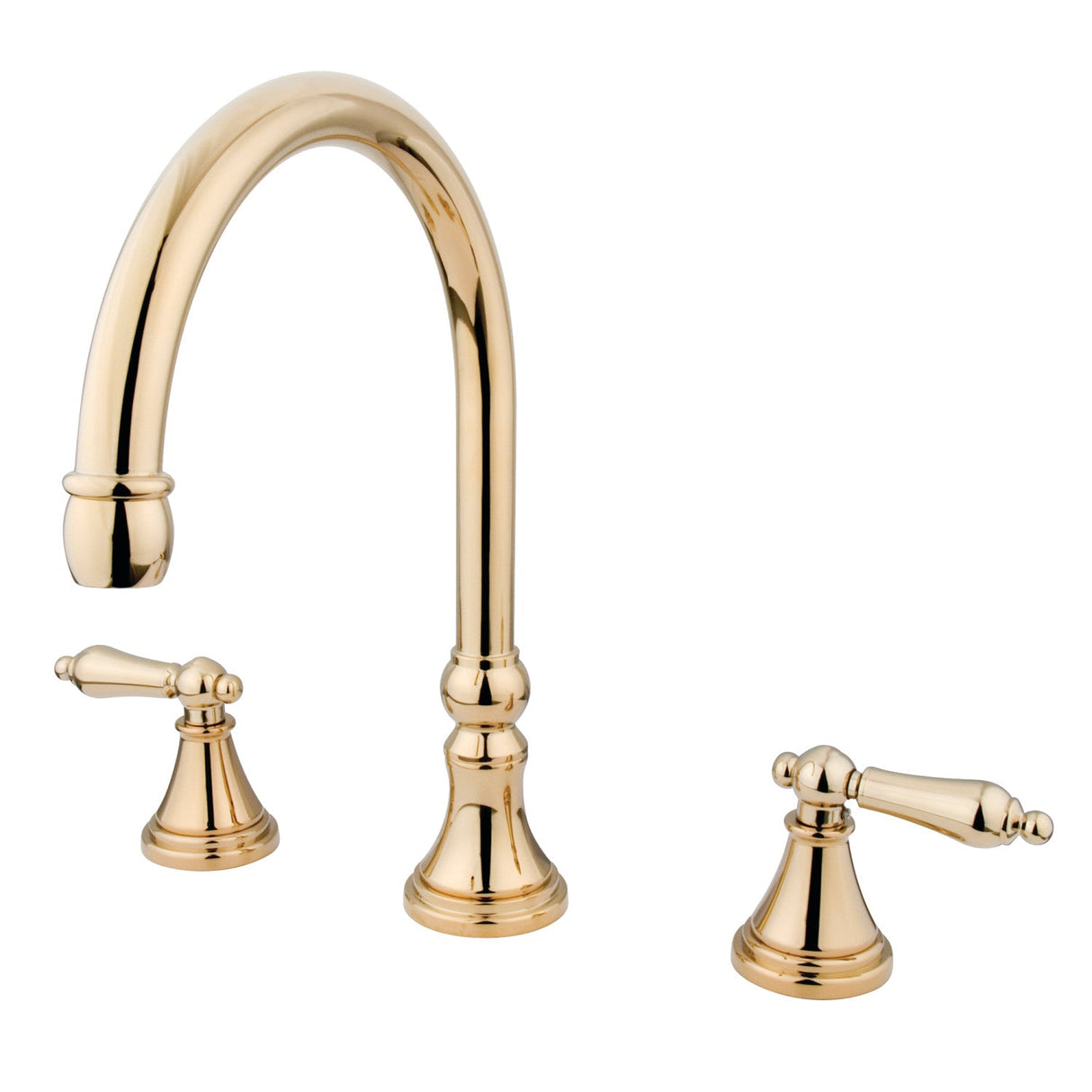 Roman KS2342AL Two-Handle 3-Hole Deck Mount Roman Tub Faucet, Polished Brass