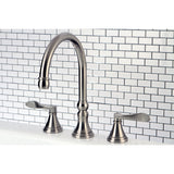 NuFrench KS2348DFL Two-Handle 3-Hole Deck Mount Roman Tub Faucet, Brushed Nickel