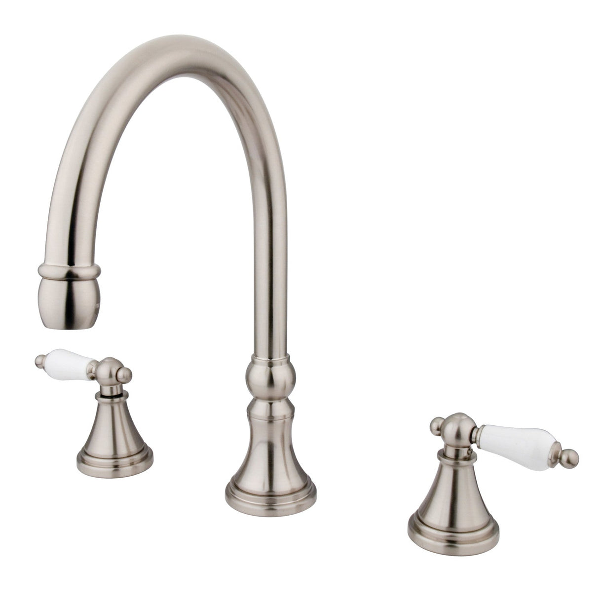 Roman KS2348PL Two-Handle 3-Hole Deck Mount Roman Tub Faucet, Brushed Nickel