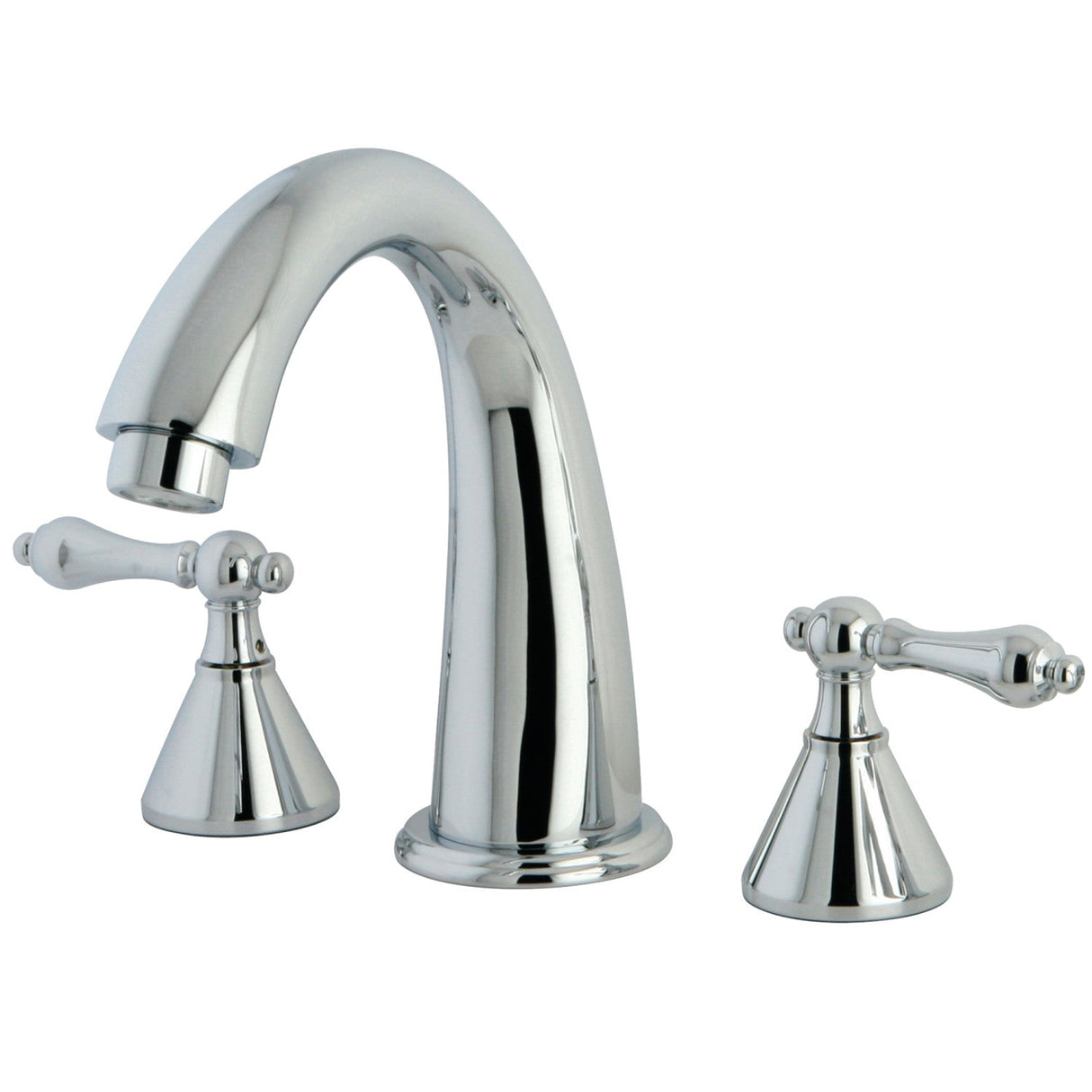 Naples KS2361AL Two-Handle 3-Hole Deck Mount Roman Tub Faucet, Polished Chrome