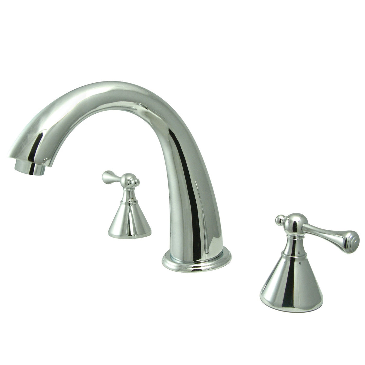 English Country KS2361BL Two-Handle 3-Hole Deck Mount Roman Tub Faucet, Polished Chrome