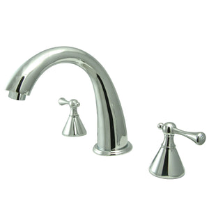 English Country KS2361BL Two-Handle 3-Hole Deck Mount Roman Tub Faucet, Polished Chrome