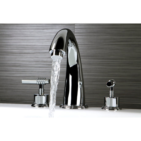 Milano KS2361ML Two-Handle 3-Hole Deck Mount Roman Tub Faucet, Polished Chrome