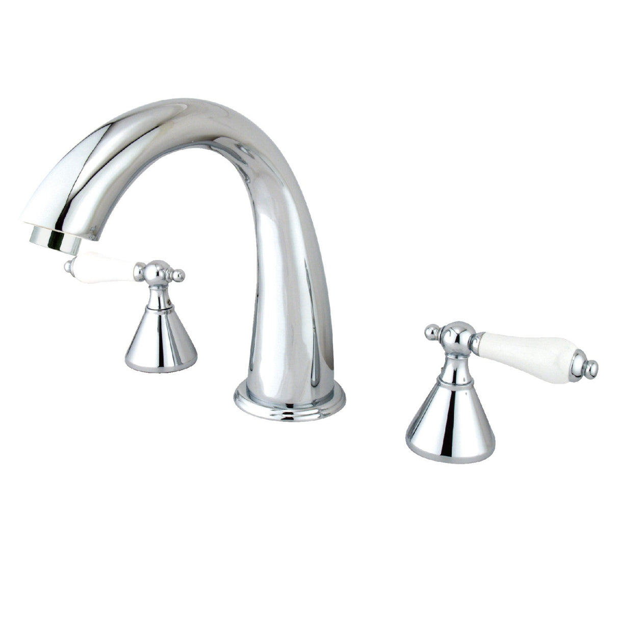 Naples KS2361PL Two-Handle 3-Hole Deck Mount Roman Tub Faucet, Polished Chrome