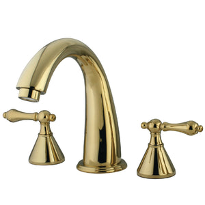 Naples KS2362AL Two-Handle 3-Hole Deck Mount Roman Tub Faucet, Polished Brass