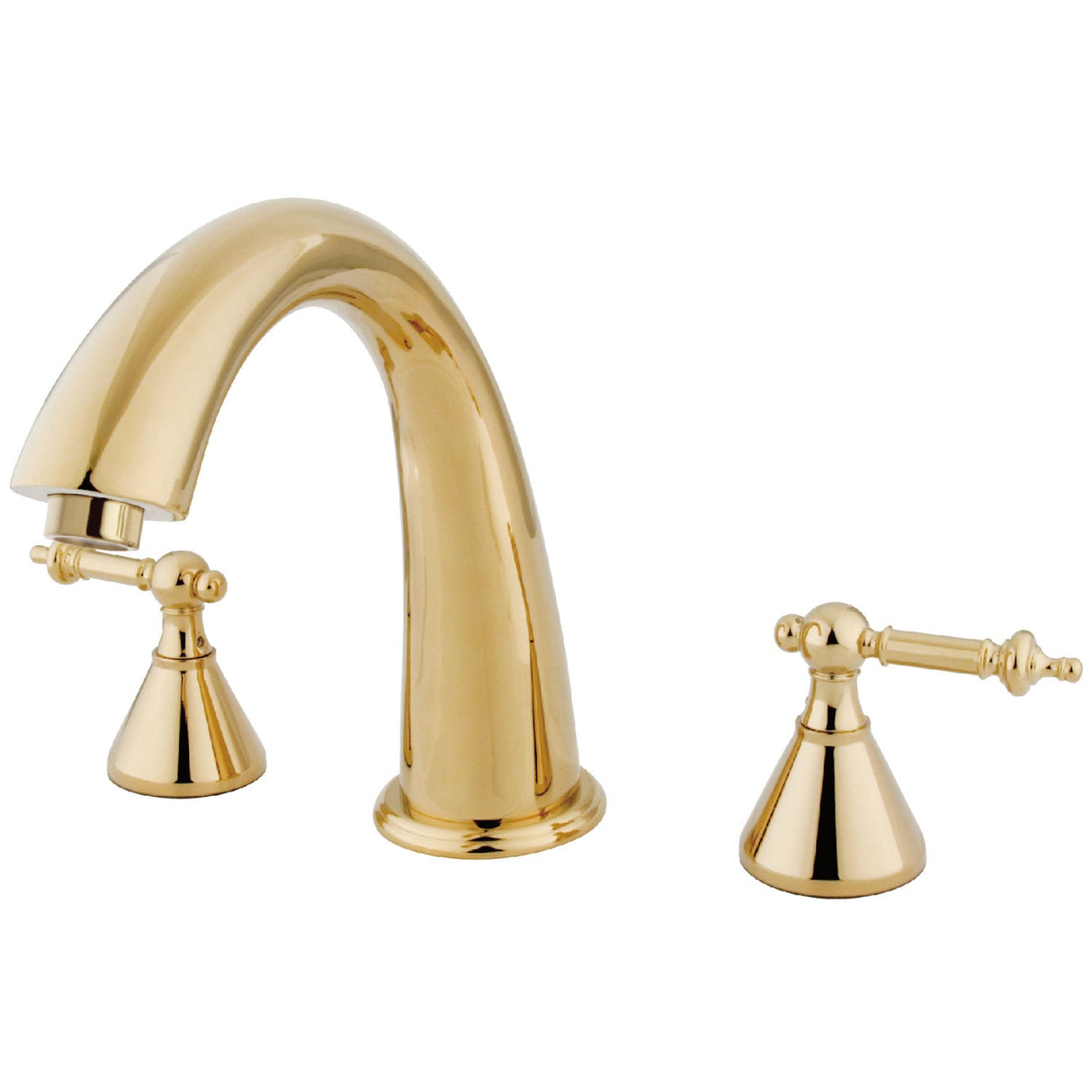 Roman KS2362TL Two-Handle 3-Hole Deck Mount Roman Tub Faucet, Polished Brass