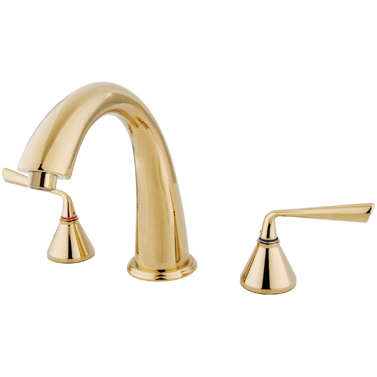 Silver Sage KS2362ZL Two-Handle 3-Hole Deck Mount Roman Tub Faucet, Polished Brass