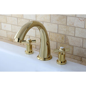 Millennium KS2362ZX Two-Handle 3-Hole Deck Mount Roman Tub Faucet, Polished Brass