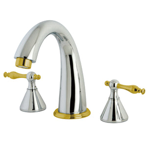 Naples KS2364NL Two-Handle 3-Hole Deck Mount Roman Tub Faucet, Polished Chrome/Polished Brass