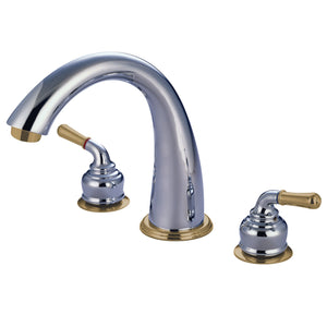 Milano KS2364 Two-Handle 3-Hole Deck Mount Roman Tub Faucet, Polished Chrome/Polished Brass