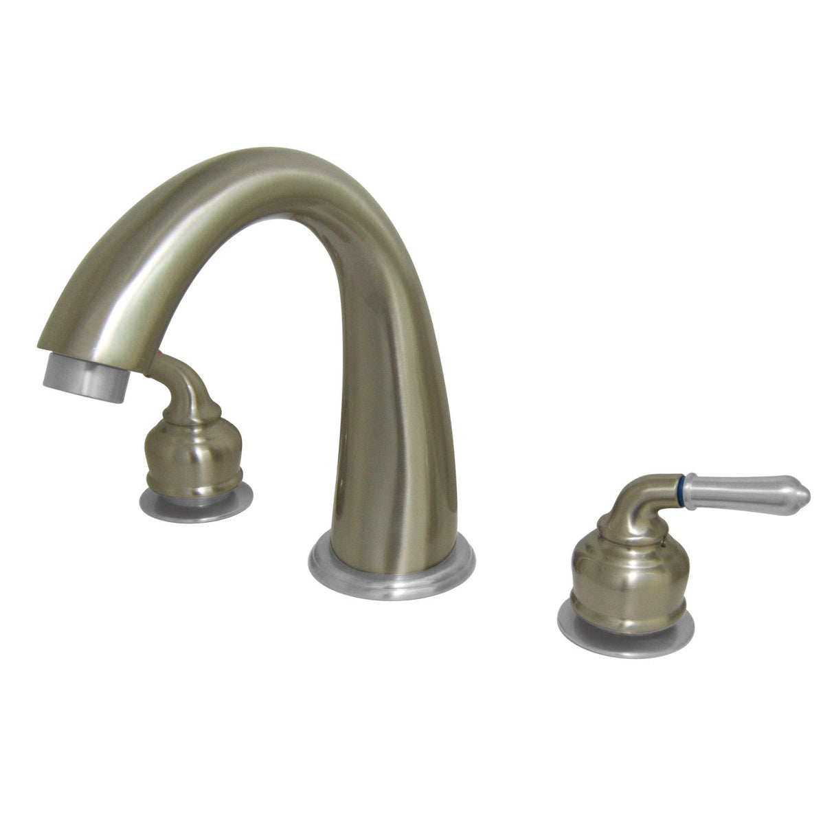 Milano KS2367 Two-Handle 3-Hole Deck Mount Roman Tub Faucet, Brushed Nickel/Polished Chrome