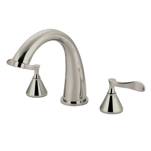 Century KS2368CFL Two-Handle 3-Hole Deck Mount Roman Tub Faucet, Brushed Nickel
