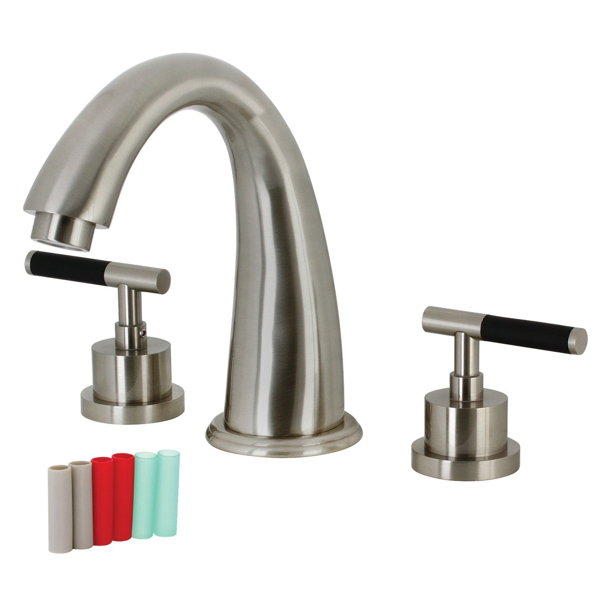 Kaiser KS2368CKL Two-Handle 3-Hole Deck Mount Roman Tub Faucet, Brushed Nickel