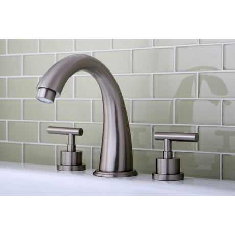 Manhattan KS2368CML Two-Handle 3-Hole Deck Mount Roman Tub Faucet, Brushed Nickel