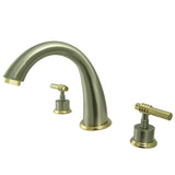 Milano KS2369ML Two-Handle 3-Hole Deck Mount Roman Tub Faucet, Brushed Nickel/Polished Brass
