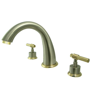 Milano KS2369ML Two-Handle 3-Hole Deck Mount Roman Tub Faucet, Brushed Nickel/Polished Brass