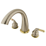 Milano KS2369 Two-Handle 3-Hole Deck Mount Roman Tub Faucet, Brushed Nickel/Polished Brass