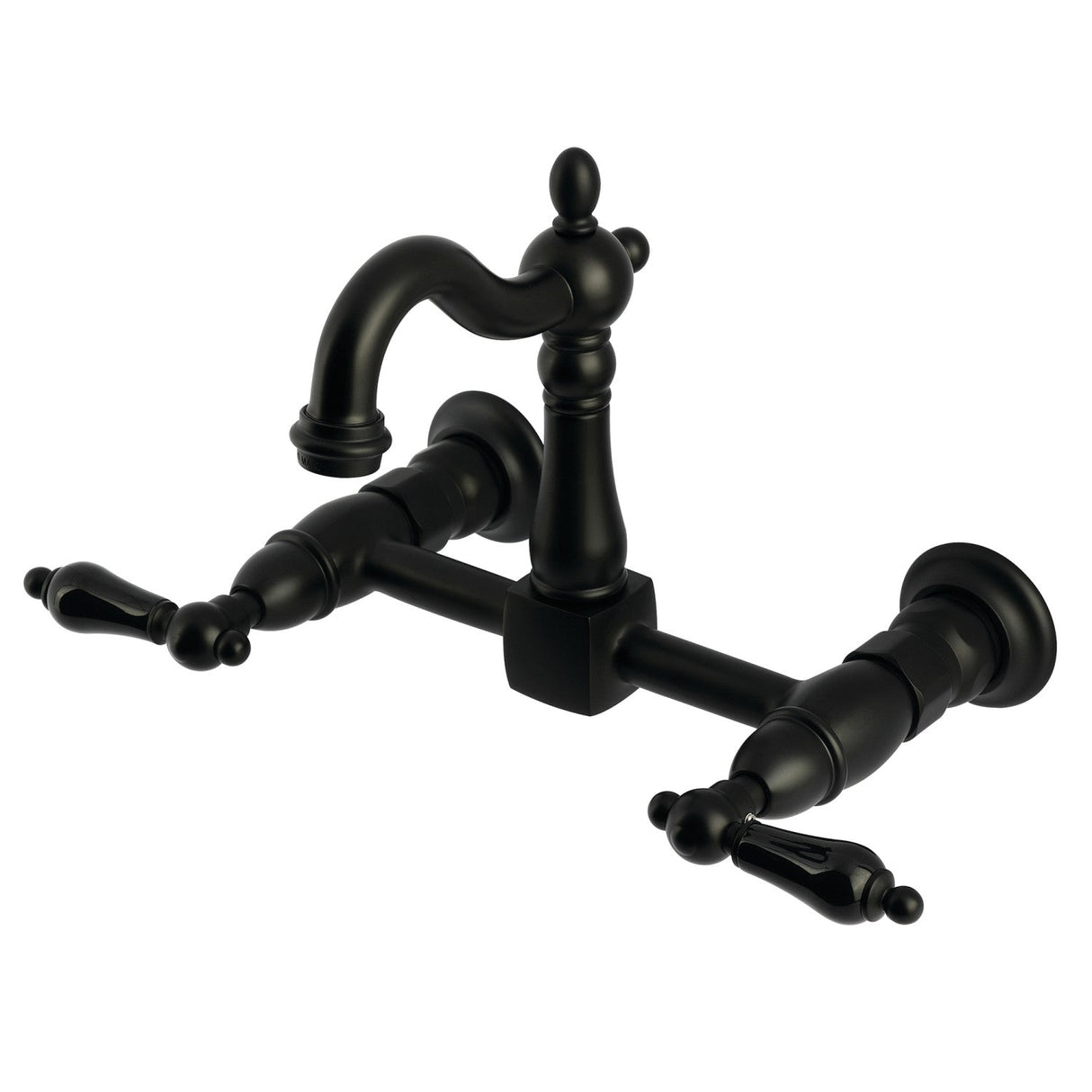 Duchess KS2440PKL Two-Handle 2-Hole Wall Mount Kitchen Faucet, Matte Black