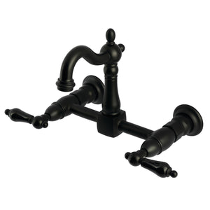 Duchess KS2440PKL Two-Handle 2-Hole Wall Mount Kitchen Faucet, Matte Black