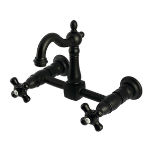Duchess KS2440PKX Two-Handle 2-Hole Wall Mount Kitchen Faucet, Matte Black