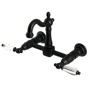 Willshire KS2440WLL Two-Handle 2-Hole Wall Mount Kitchen Faucet, Matte Black