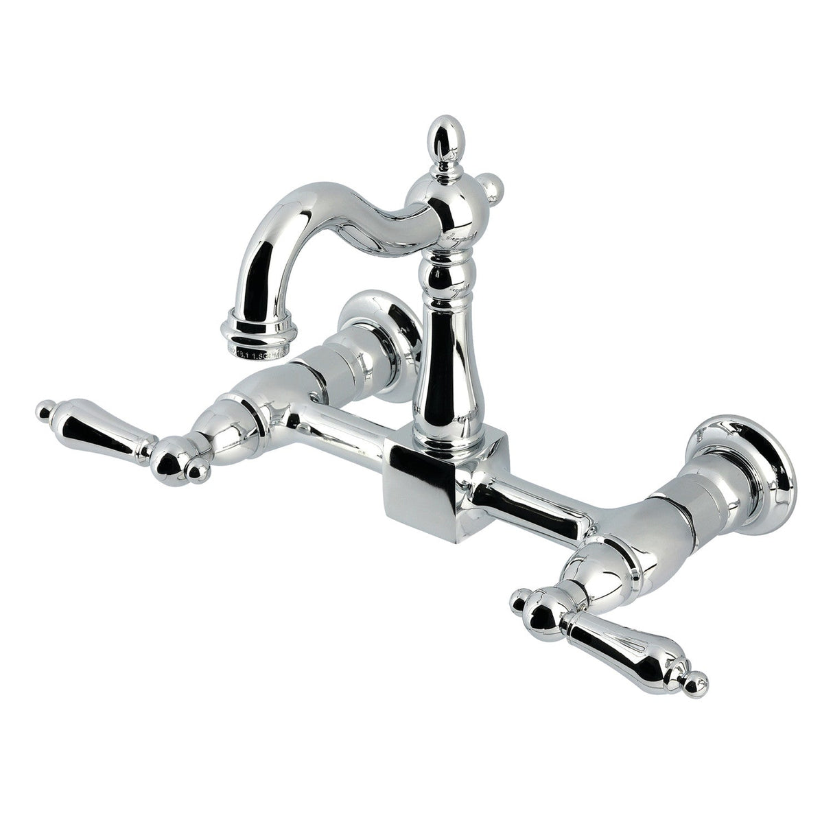 Heritage KS2441AL Two-Handle 2-Hole Wall Mount Kitchen Faucet, Polished Chrome