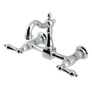 Heritage KS2441AL Two-Handle 2-Hole Wall Mount Kitchen Faucet, Polished Chrome