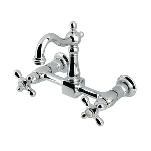 Heritage KS2441AX Two-Handle 2-Hole Wall Mount Kitchen Faucet, Polished Chrome