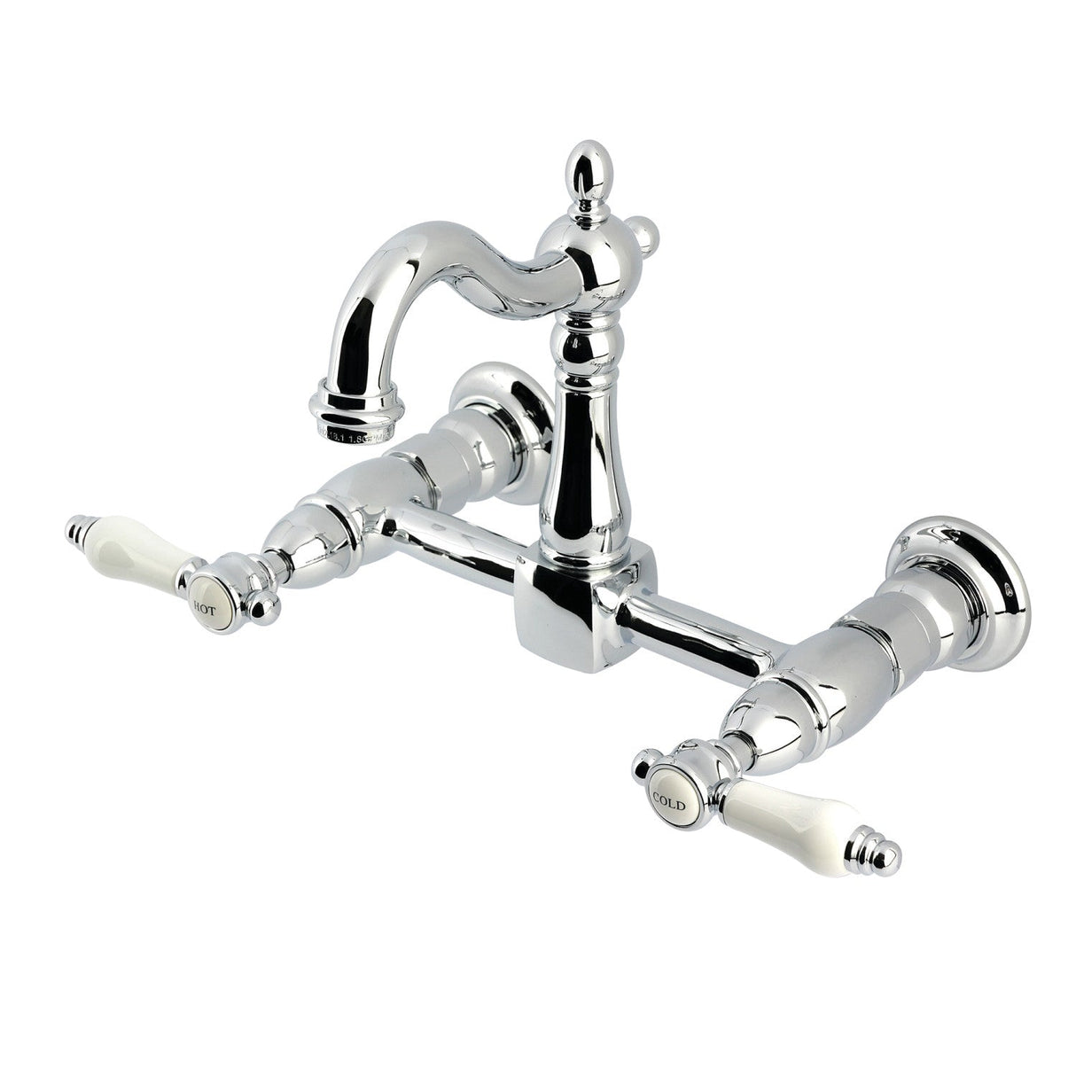 Bel-Air KS2441BPL Two-Handle 2-Hole Wall Mount Kitchen Faucet, Polished Chrome