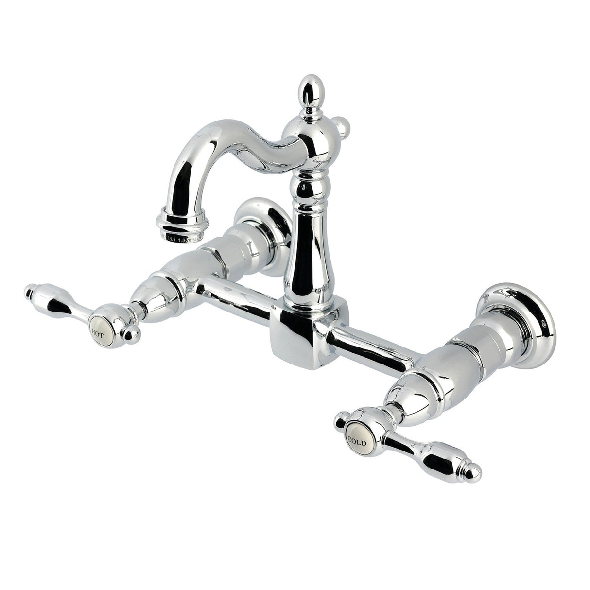 Tudor KS2441TAL Two-Handle 2-Hole Wall Mount Kitchen Faucet, Polished Chrome