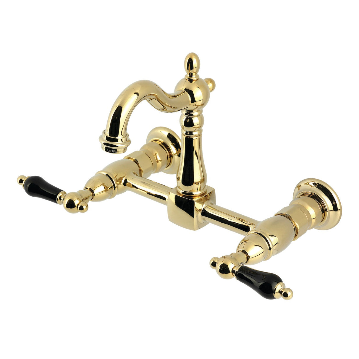 Duchess KS2442PKL Two-Handle 2-Hole Wall Mount Kitchen Faucet, Polished Brass