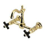Duchess KS2442PKX Two-Handle 2-Hole Wall Mount Kitchen Faucet, Polished Brass