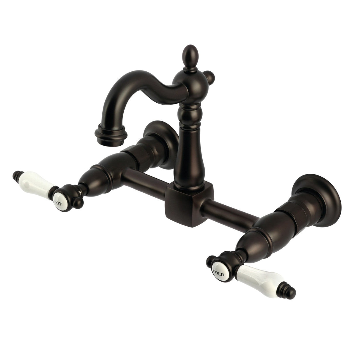 Bel-Air KS2445BPL Two-Handle 2-Hole Wall Mount Kitchen Faucet, Oil Rubbed Bronze