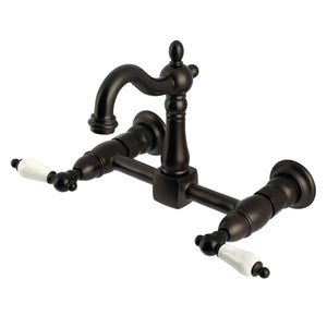 Heritage KS2445PL Two-Handle 2-Hole Wall Mount Kitchen Faucet, Oil Rubbed Bronze