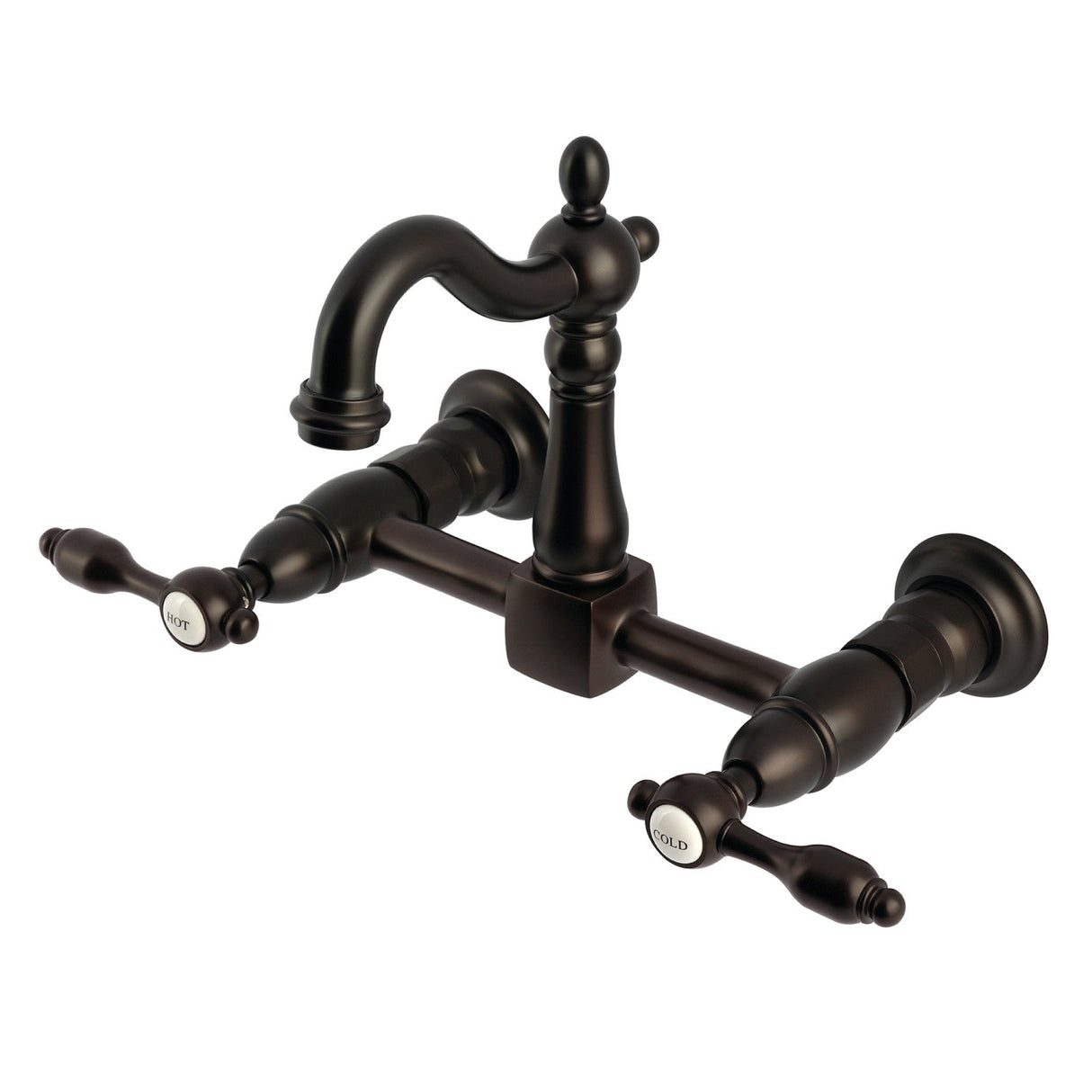 Tudor KS2445TAL Two-Handle 2-Hole Wall Mount Kitchen Faucet, Oil Rubbed Bronze