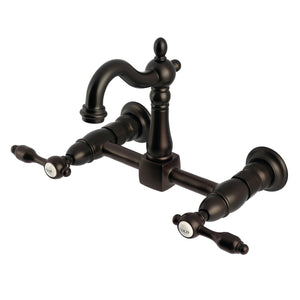 Tudor KS2445TAL Two-Handle 2-Hole Wall Mount Kitchen Faucet, Oil Rubbed Bronze
