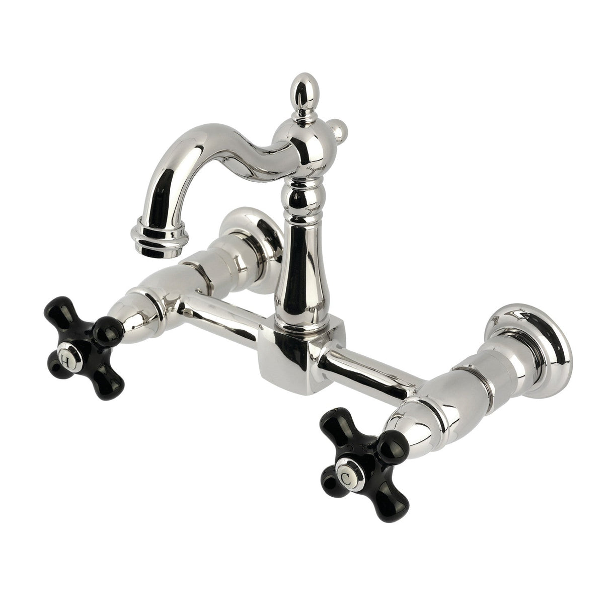 Duchess KS2446PKX Two-Handle 2-Hole Wall Mount Kitchen Faucet, Polished Nickel