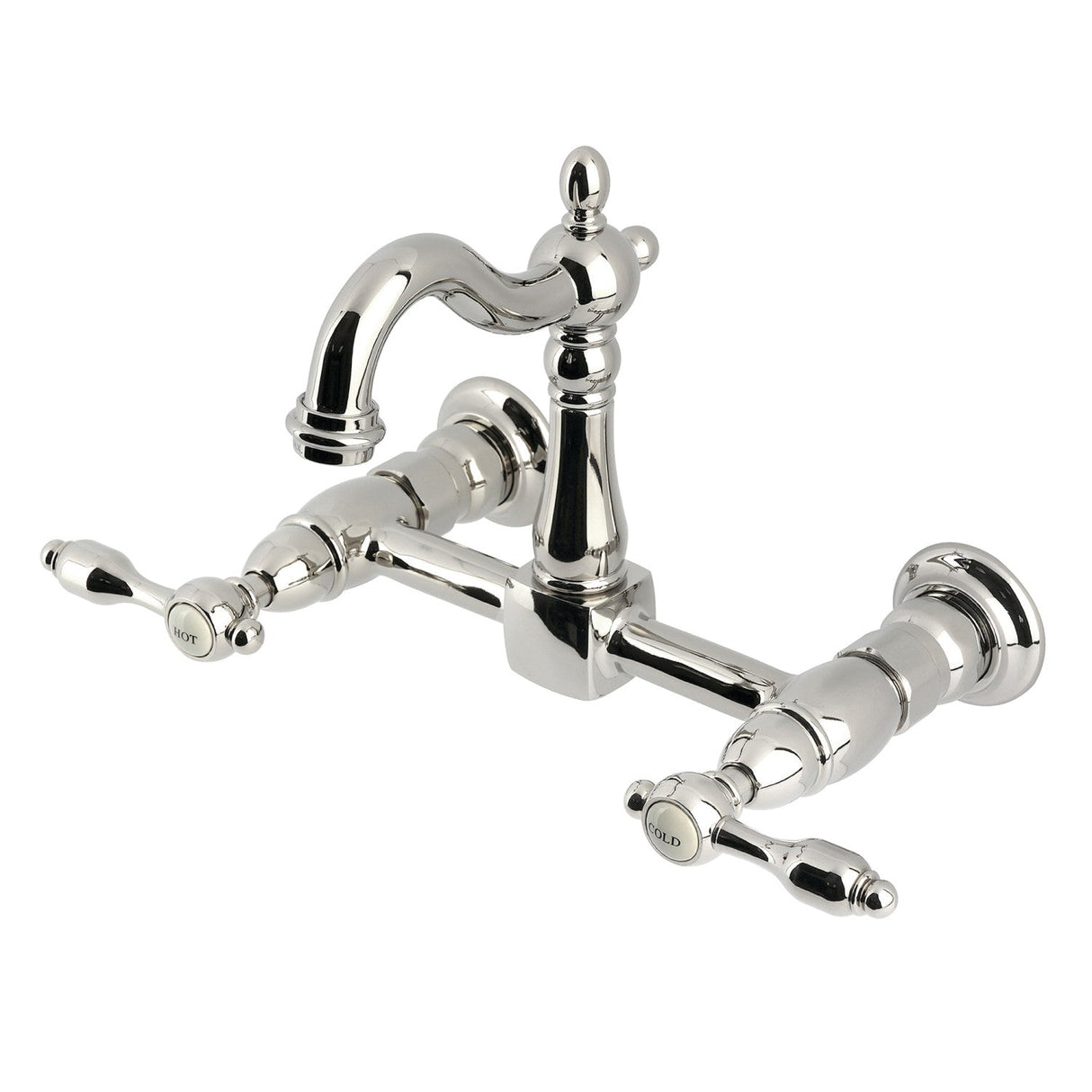 Tudor KS2446TAL Two-Handle 2-Hole Wall Mount Kitchen Faucet, Polished Nickel