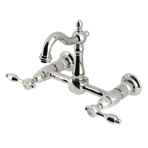 Tudor KS2446TAL Two-Handle 2-Hole Wall Mount Kitchen Faucet, Polished Nickel