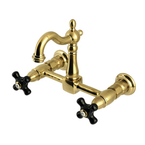 Duchess KS2447PKX Two-Handle 2-Hole Wall Mount Kitchen Faucet, Brushed Brass