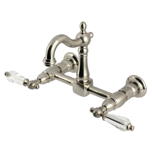 Willshire KS2448WLL Two-Handle 2-Hole Wall Mount Kitchen Faucet, Brushed Nickel